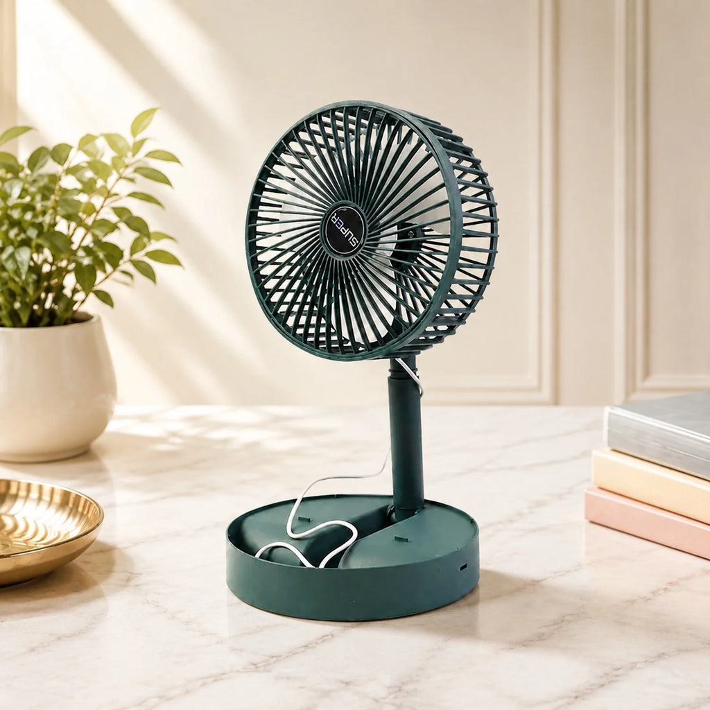Foldable Mini USB Desk Fan – Adjustable & Quiet Cooling