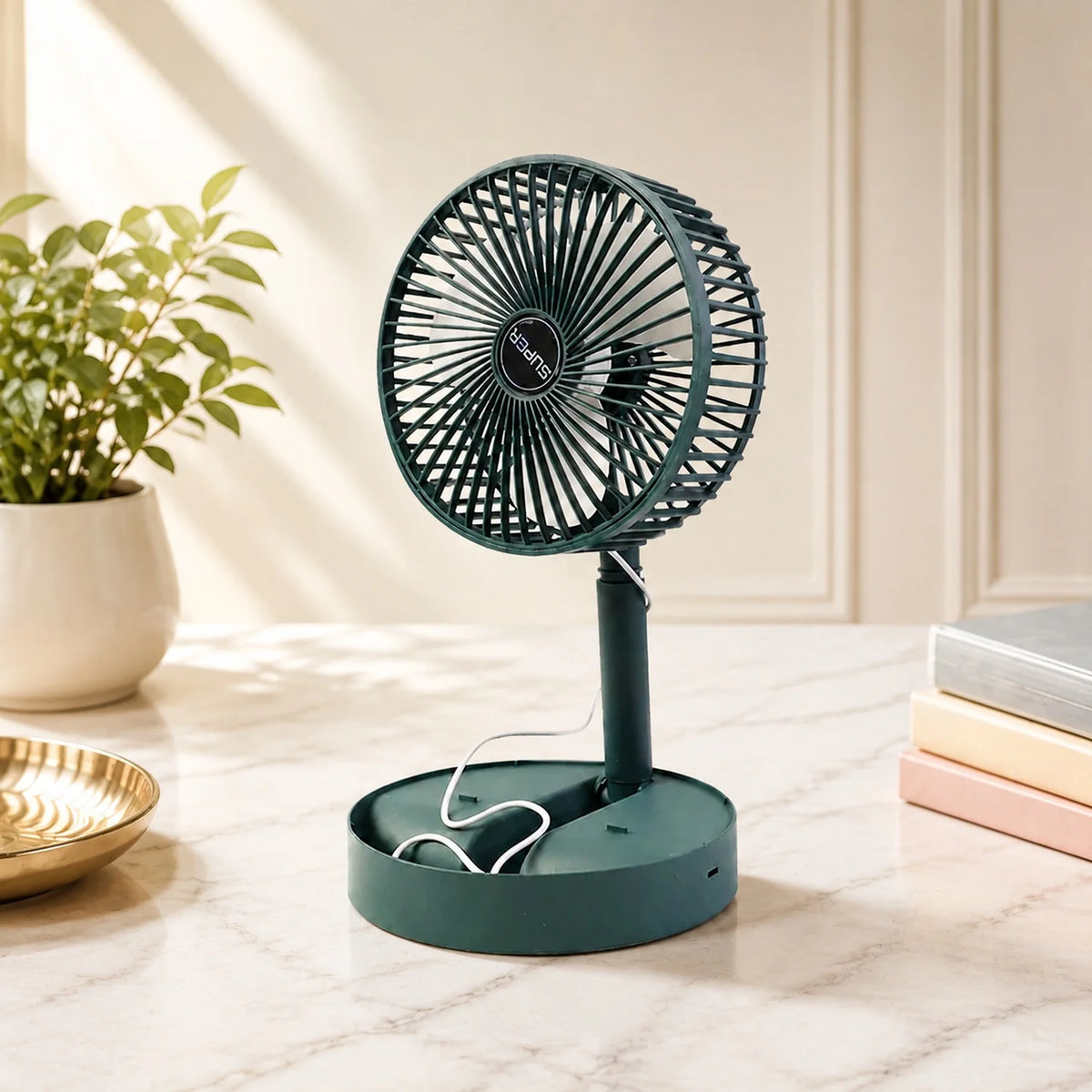 Foldable Mini USB Desk Fan – Adjustable & Quiet Cooling