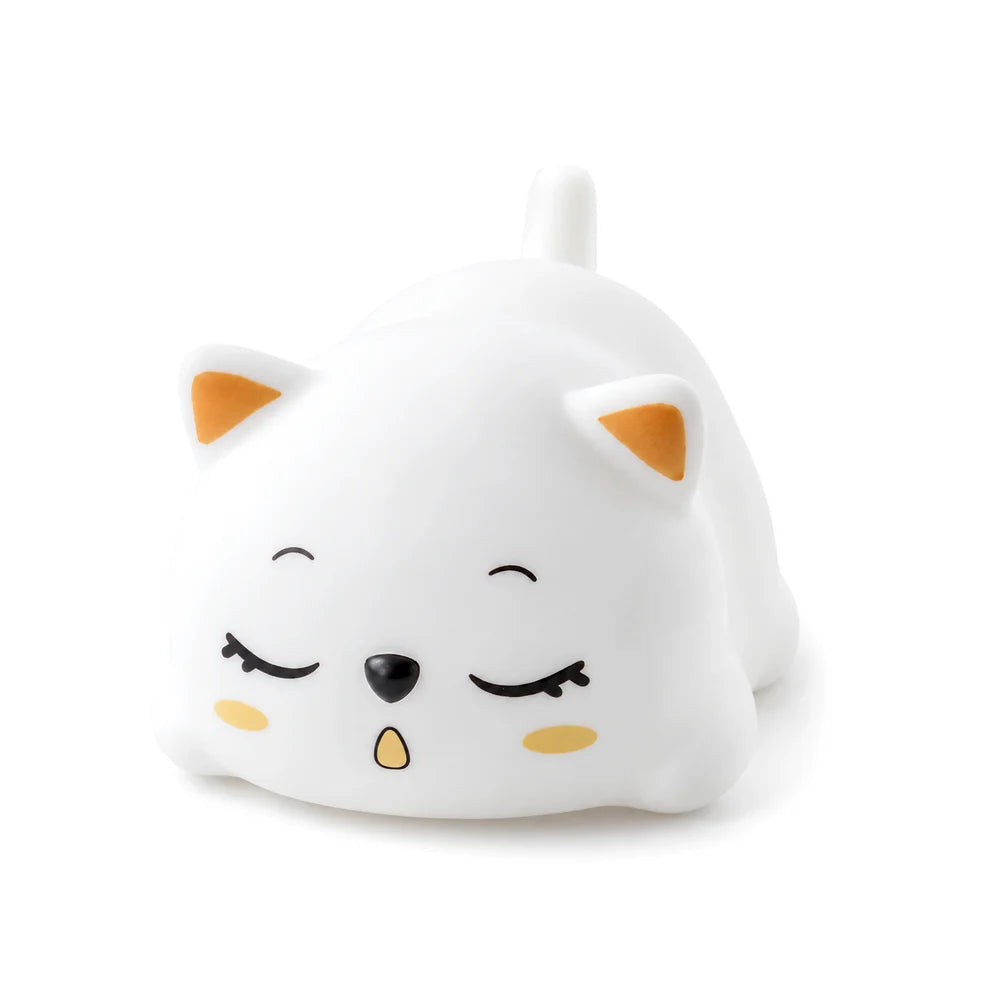 Cute Sleeping Cat Night Light with Warm Glow