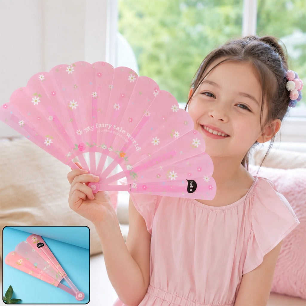 Foldable Hand Fan for Kids Lightweight Safe Manual Cooling Fan