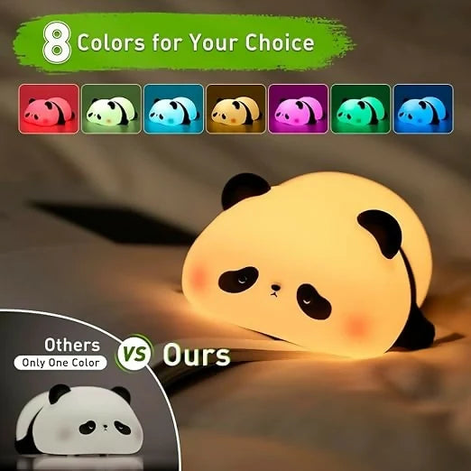 Cute Panda Silicone LED Night Lamp | USB Rechargeable Touch Bedside Light