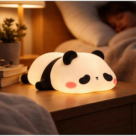 Cute Panda Silicone LED Night Lamp | USB Rechargeable Touch Bedside Light